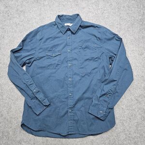 Caterpillar CAT Shirt‎ Adult Large Blue Button Up Caterpillar Men